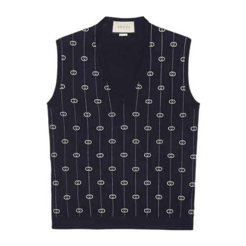 gucci/古驰 男士羊毛条纹针织马甲背心 ms01-576903-xkaum-4650