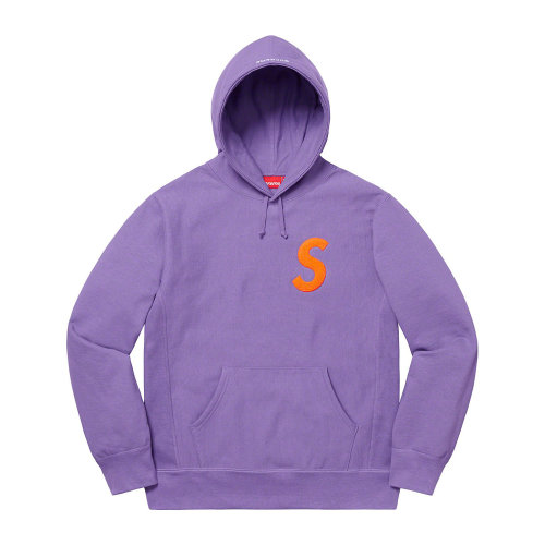 supreme 19fw s logo hooded sweatshirt s 标 连帽卫衣 纯色帽衫