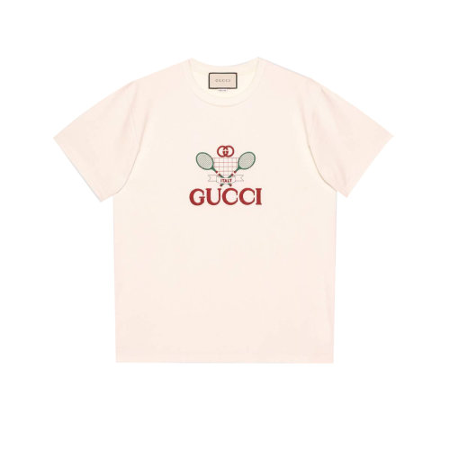 gucci 19秋冬男士gucci 网球印花超大造型 t 恤 548334 xjble 7136