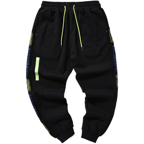 genanx&闪电潮牌 运动 裤子男 2019秋季新款 街头 黑色 休闲裤男 束脚