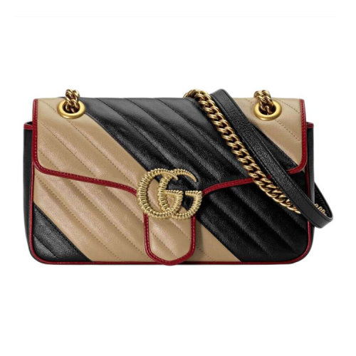 gucci/古驰 2019春夏女士牛皮革marmont系列单肩包443497 t