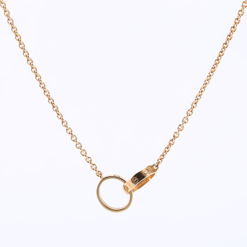 cartier(卡地亚) love系列18k金双环项链