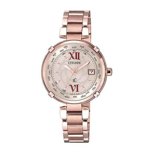 citizen/西铁城手表hebe代言款时尚简约多局电波光动能防水女表ec1048