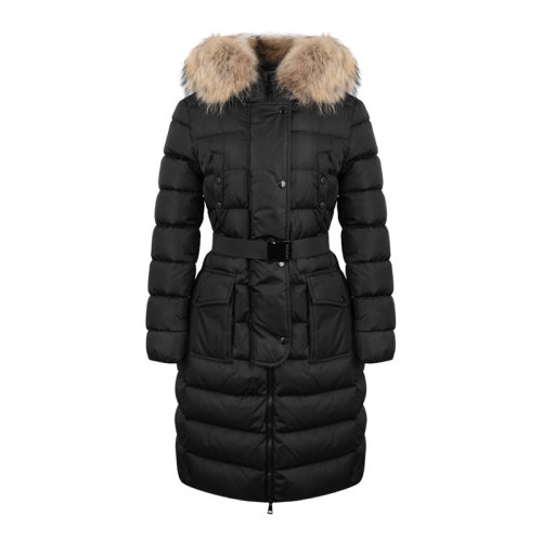 【19秋冬新款】moncler/蒙克莱 女士黑色长款羽绒服 49884 25 68065