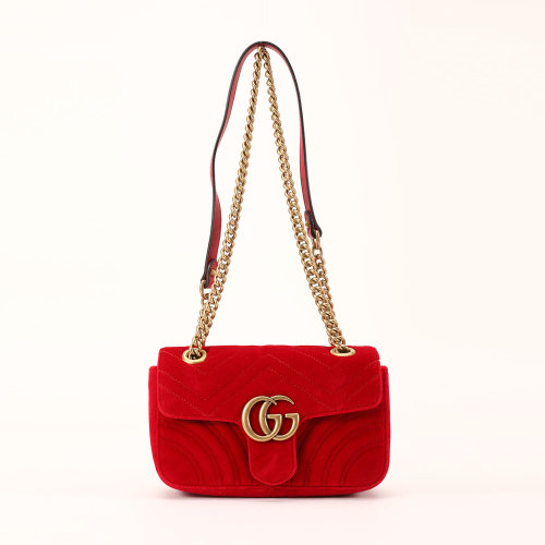 【GUCCI古驰 单肩包】GUCCI(古驰) 红色丝绒GG Marmont女士斜挎包【正品 价格 图片】 - 寺库网