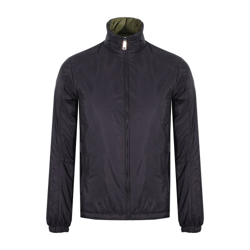 prada/普拉达经典红标双面版立领黑色/军绿色商务休闲男士棉服 sgm524