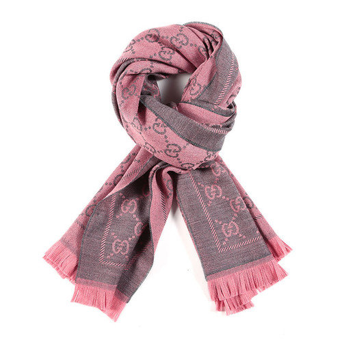 gucci/古驰女士双g提花图案针织羊毛围巾1334833g2001272