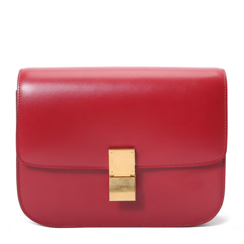 celine(赛琳) 经典款box系列女士红色皮质单肩包