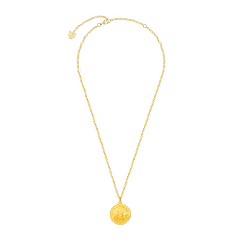 the room/the room le loup s925银镀金三只小猪双面立体雕刻钱币项链