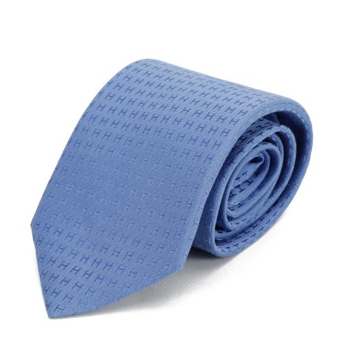 hermes(爱马仕) #浅蓝色经典logo真丝领带