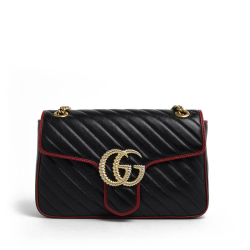 gucci/古驰 19秋冬新款 女士黑色单肩包 443496 0olfx 8277