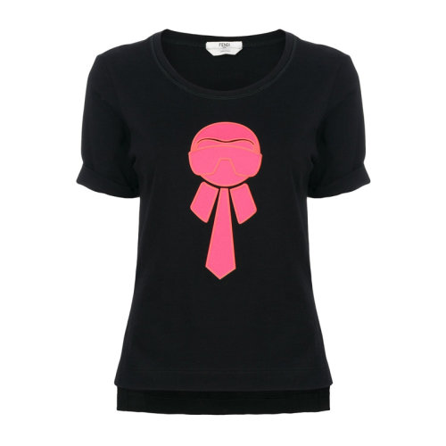 芬迪【20春夏】女装 服饰 棉质圆领卡通印花图案半袖 女士短袖t 