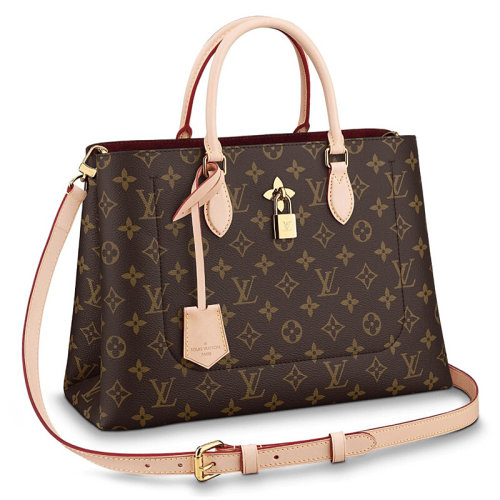 louis vuitton/路易威登 lv 女包新款老花带锁托特手提单肩商务包