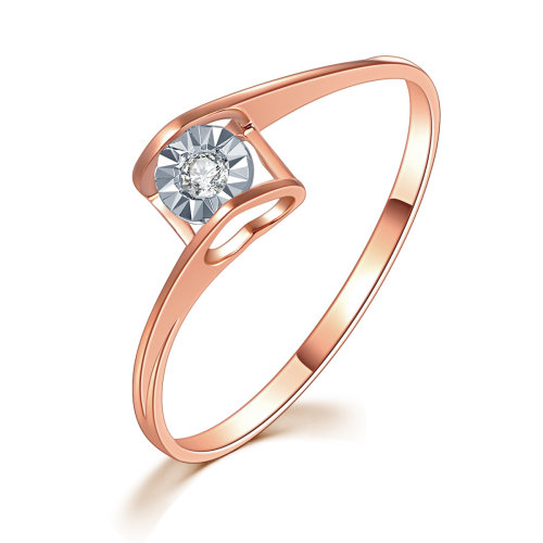 中银金行/中银金行18k金戒指钻石戒指玫瑰金戒指指环经典时尚结婚求婚