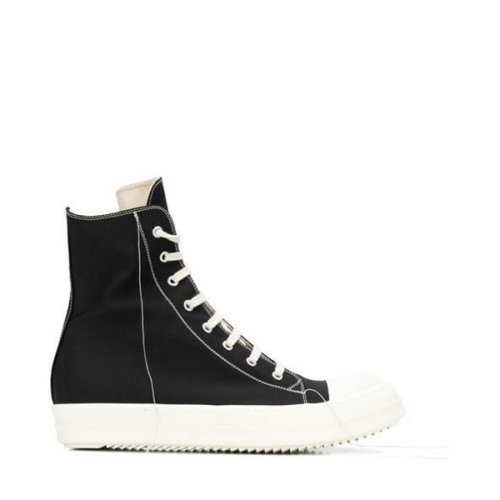 rick owens/瑞克·欧文斯 19年春夏 板鞋 男性 帆布鞋 高帮 黑色 休闲