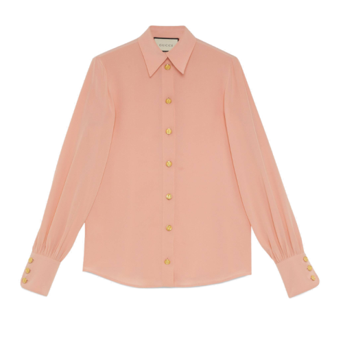 【包税】gucci/古驰 20春夏女士新款真丝双绉长袖衬衫 609469 zaaog