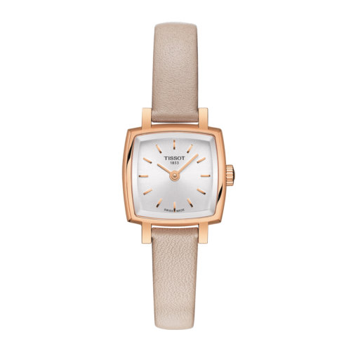 tissot天梭 乐爱系列 条形刻度 皮质表带 天梭女士手表 石英腕表 t