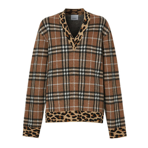 burberry/巴宝莉 女士 深咖啡色经典格纹外套 8021888