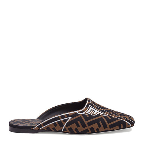 fendi/芬迪 女士棕色ff图案平底时尚拖鞋单鞋穆勒鞋女鞋8r6904-a6ry-f
