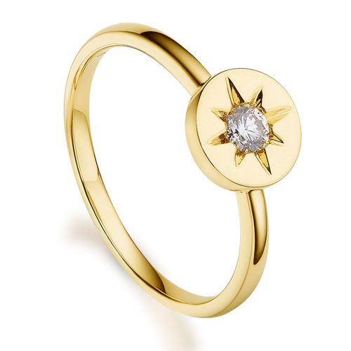 daisy fellowes/黛西法罗 八芒星系列 女士18k金时尚八芒星钻石戒指