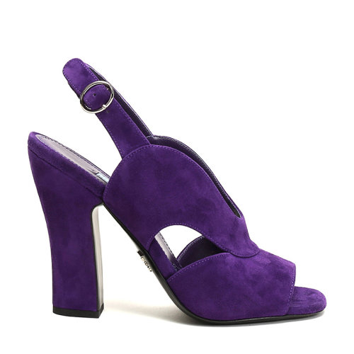 【现货秒发】prada/普拉达 女士绒面皮革凉鞋高跟鞋 1x890l 008 f 105