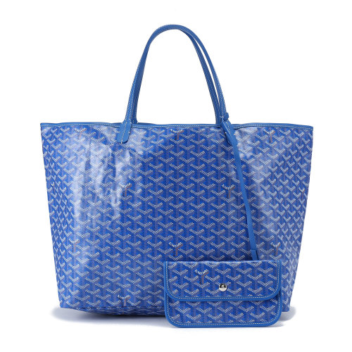 goyard(高雅德) 蓝色pvc经典logo印花单肩包/购物袋