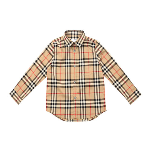 burberry/博柏利童装男童巴宝莉衬衫卡其色格纹衬衫儿童衬衫8014134