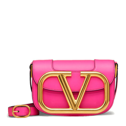 valentino garavani/华伦天奴 荧光粉 女士supervee小号单肩包 tw0b0g