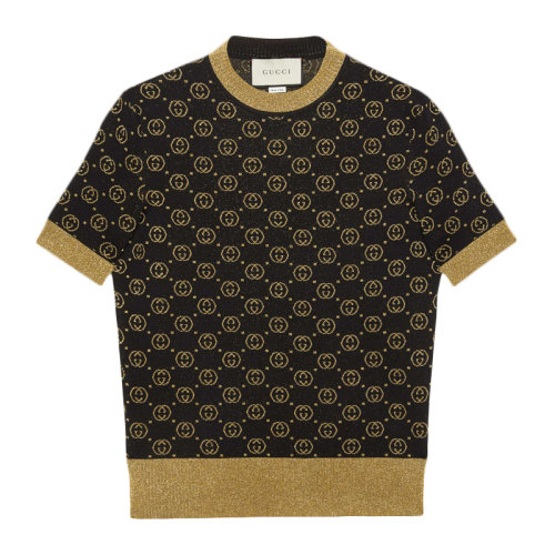 【包税】gucci 古驰 20春夏 女装 服装 金色icon刺绣黑色羊毛双g印花