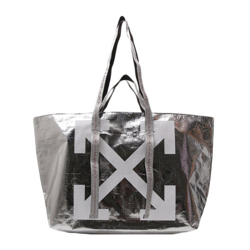 off white/off white 20春夏 女士银色箭头logo透明挎包手提包
