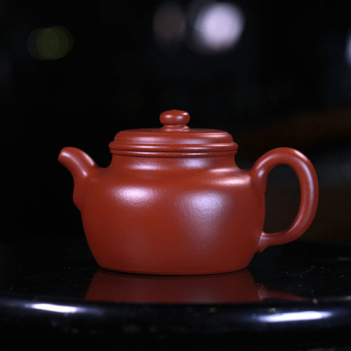 林天强老师全手工朱泥壶 紫砂壶 大韵德钟壶 325cc