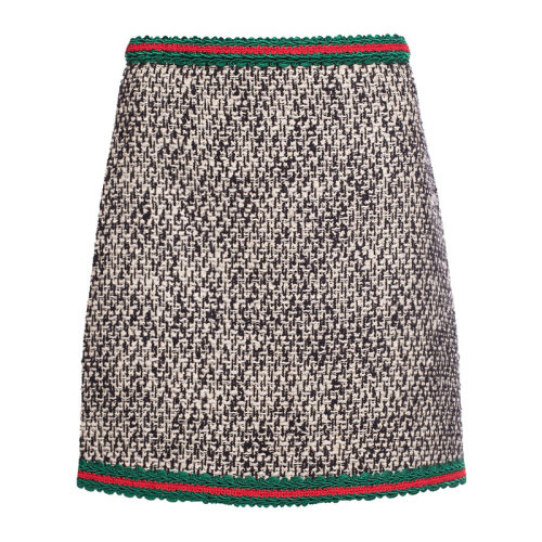 【包税】gucci 古驰 女装 服饰 拼色编织时尚短裙 女士半身裙裙装