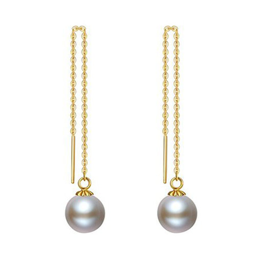 cloris/克劳瑞斯 日本akoya海水珍珠耳环 18k金耳饰耳线 沁美白领女神