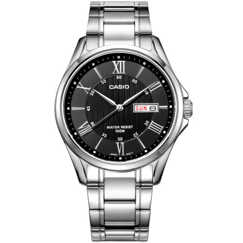 casio/卡西欧男士手表商务指针石英钢带防水手表男