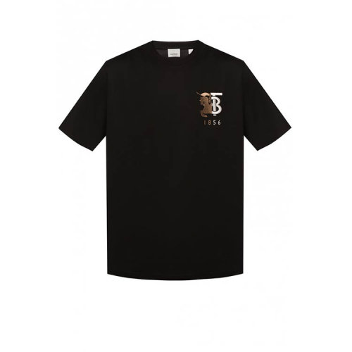 burberry/博柏利 男士短袖t恤黑色tb绣标棉质t恤 [8023785