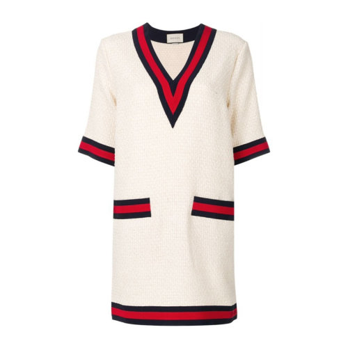 【20春夏新款】gucci/古驰 女士大v领短袖连衣裙 494888/zim18 9401