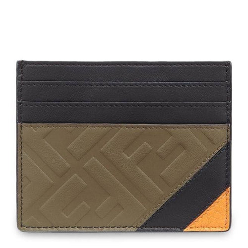 fendi/芬迪 20春夏 男士黑色小牛皮拼接钱包卡包 7m0164ab00