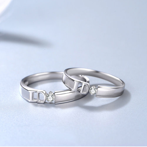 cgc/cgc中银金行珠宝首饰18k金钻石戒指白金戒指i do情侣对戒结婚钻戒