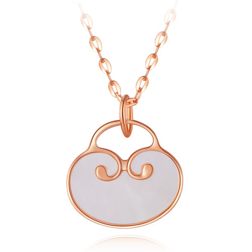 cgc/cgc中银金行珠宝首饰18k金项链彩金项链女au750玫瑰金如意套链女