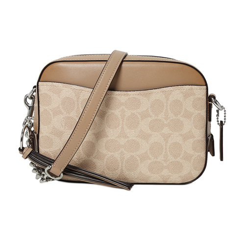 coach/蔻驰2020春夏女士专柜款涂层帆布配皮camera相机包单肩斜挎包