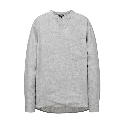 allegri_浅灰色 亚麻 衬衫