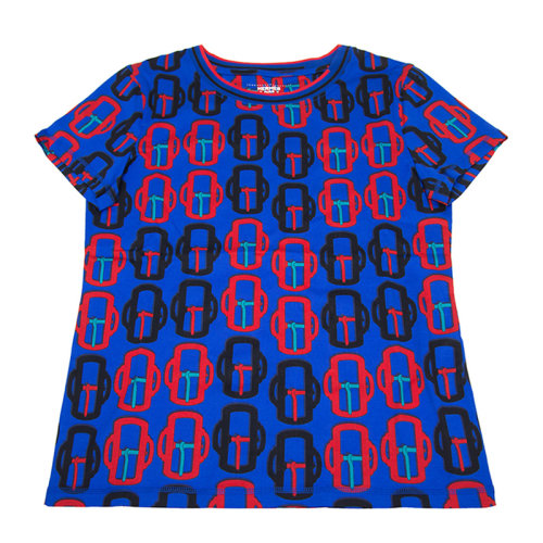 【包邮包税】hermes 爱马仕 女装 服装 蓝色布料印花拼色 女士短袖t恤