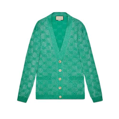 女士针织衫/毛衣】【包邮包税】 gucci 20春夏女士gg闪亮羊毛开衫