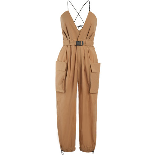 dzzit/dzzit地素20夏新款黑色吊带v领工装裤连体裤女士连体裤3c2p