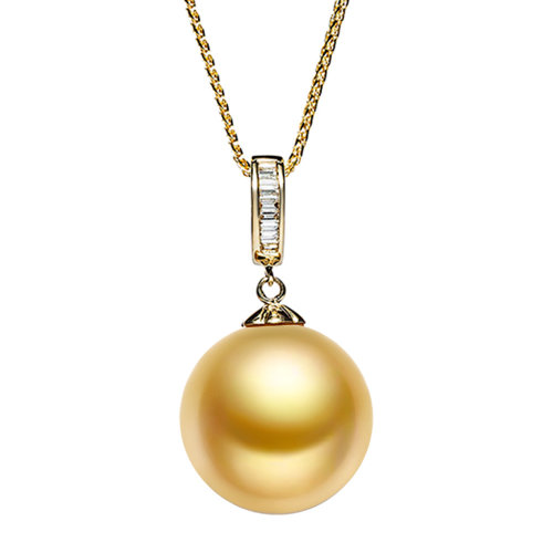 cloris/克劳瑞斯 【新品】18k金镶嵌南洋金珠吊坠 首饰项饰珍珠项链