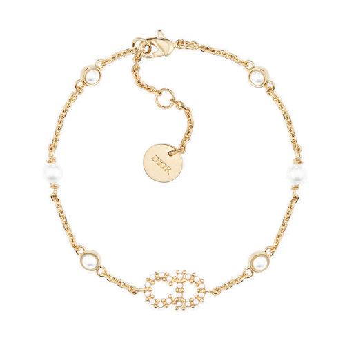 dior/迪奥 clair d lune 金属圆珠镶钻字母logo手链 b0668cdlcy_d301