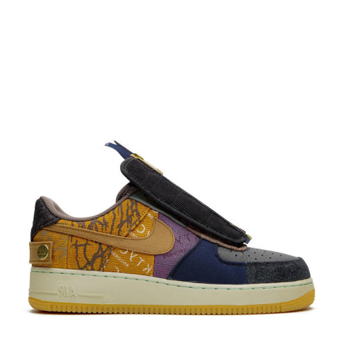 nike/耐克 af1 x travis scott ts 限量联名 af1 鬼脸拼接 男子休闲鞋