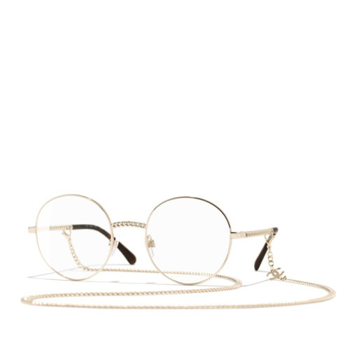 chanel/香奈儿 珍珠链条圆形平光镜眼镜 2186 c124【预售45天发货】