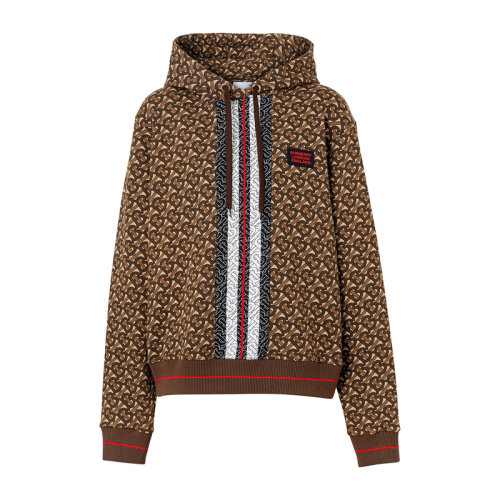 【包税】burberry/博柏利 女装 服装 棕色棉质多色logo印花连帽运动衫