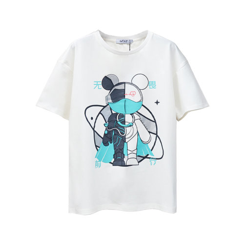 星际熊白色t恤男女同款2020夏季新款宽松ins潮短袖圆领印花上衣